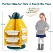 360 degree Revolving Pineapple Shelf with Plastic Bins for Kids