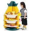 360 degree Revolving Pineapple Shelf with Plastic Bins for Kids