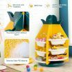 360 degree Revolving Pineapple Shelf with Plastic Bins for Kids