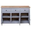 Sideboard Grey 135x40x80 cm Solid Pinewood Panama Range