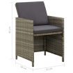 Garden Chairs with Cushions 4 pcs Poly Rattan Grey