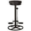 Bar Stools 2 pcs Black Real Goat Leather