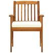 Garden Dining Chairs 2 pcs with Cushions Solid Acacia Wood