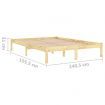 Bed Frame Solid Wood 137x187 Double Size