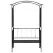 Garden Arch with Bench Black 128x50x207 cm Iron