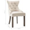 Dining Chairs 2 pcs Beige Fabric