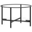 Tea Table Black and Transparent 70 cm Tempered Glass