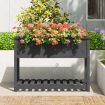 Planter with Shelf Grey 111.5x54x81 cm Solid Wood Pine