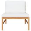 2 Piece Garden Lounge Set with Cream Cushions Teak Wood