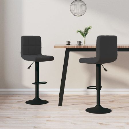 Bar Stools 2 pcs Black Velvet