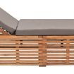 Sun Lounger with Dark Grey Cushion Solid Teak Wood