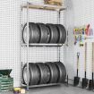 2-Layer Tire Rack Silver 110x40x180 cm Steel