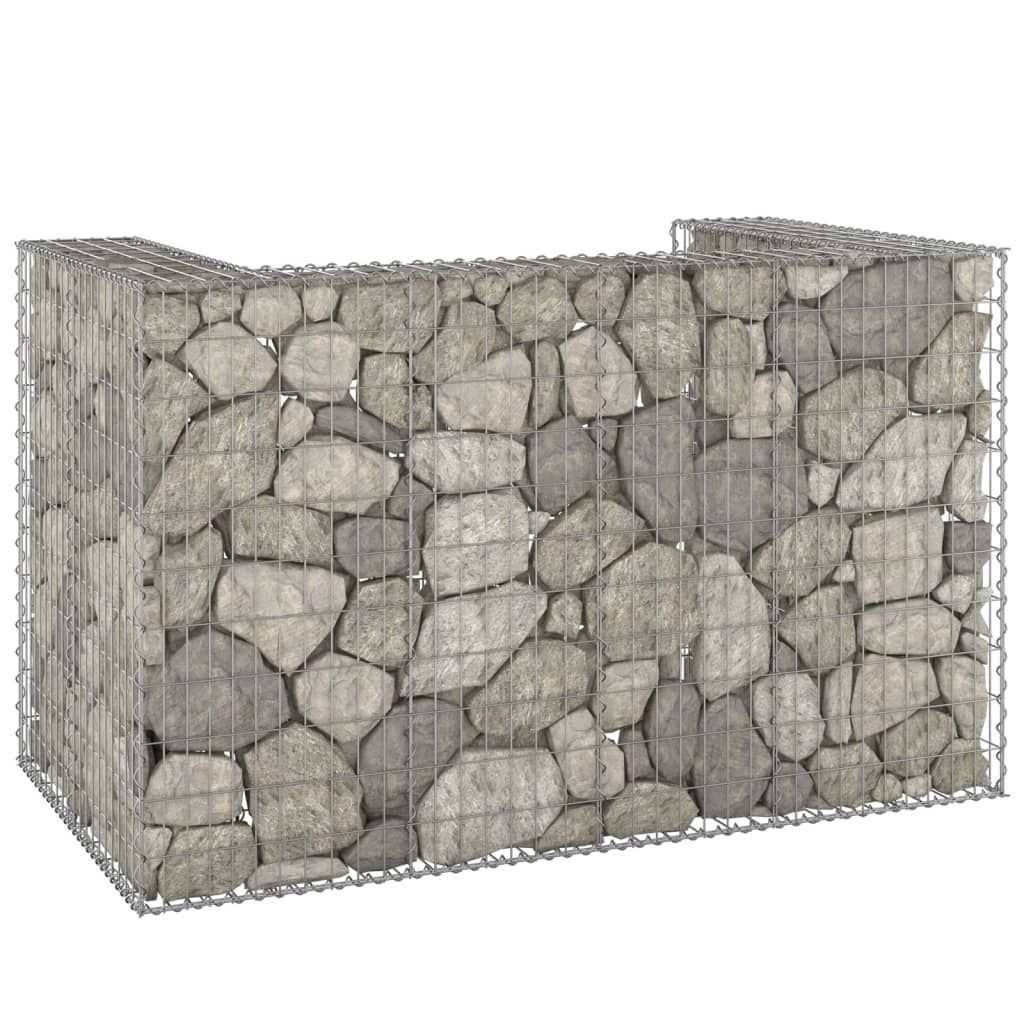 Gabion Wall for Garbage Bins Galvanised Steel 180x100x110 cm