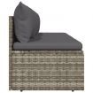 3-Seater Garden Sofa with Cushions Grey Poly Rattan