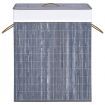 Bamboo Laundry Basket with 2 Sections Grey 100 L