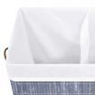 Bamboo Laundry Basket with 2 Sections Grey 100 L