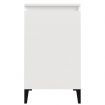 Bedside Cabinets 2 pcs High Gloss White 40x35x70cm Engineered Wood