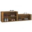 Shoe Cabinet Smoked Oak 150x35x45 cm Engineered Wood