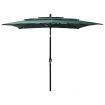 3-Tier Parasol with Aluminium Pole Green 2.5x2.5 m