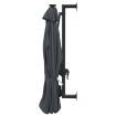 Wall-mounted Parasol with LEDs and Metal Pole 300 cm Anthracite