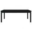 Garden Table Black 121x82.5x45 cm Solid Wood Pine