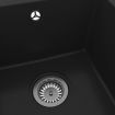 Kitchen Sink with Overflow Hole Black Granite