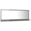 Bathroom Mirror High Gloss Grey 100x10.5x37 cm Engineered Wood