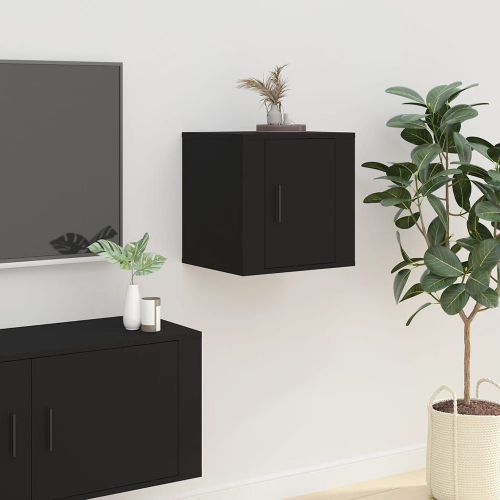 Wall Mounted TV Cabinet Black 40x34.5x40 cm