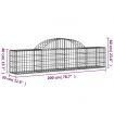 Arched Gabion Basket 200x30x40/60 cm Galvanised Iron