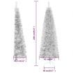 Slim Artificial Half Christmas Tree with Stand Silver 240 cm