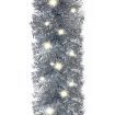 Christmas Garland with LED Lights 10 m Silver