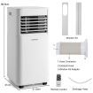 7000 BTU/2050W Portable Air Conditioner with 2 Fan Speeds & 4 Casters