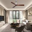 Ceiling Fan with 3 Wooden Blades for Bedroom & Patio