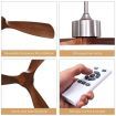 Ceiling Fan with 3 Wooden Blades for Bedroom & Patio