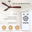 Ceiling Fan with 3 Wooden Blades for Bedroom & Patio