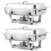 2 Pieces 9L Chafing Dish with 4 Food Pans and Fuel Holders