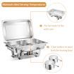 2 Pieces 9L Chafing Dish with 4 Food Pans and Fuel Holders