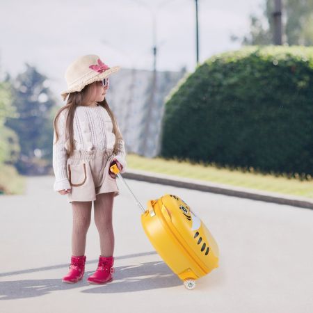 Kids Rolling Luggage with 2 Flashing Wheels and 2-Level Telescoping Handle