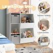 Wooden Kids Toy Storage Organizer with 5 Cubbies & Drawers