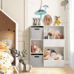 Wooden Kids Toy Storage Organizer with 5 Cubbies & Drawers