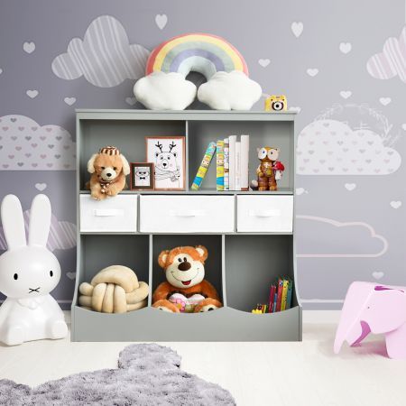 3-layer Kids Cubby Bin Combo Storage Organizer for kid's Room