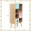 Kids Storage Cabinet with 4 Cubbies & 3 Drawers for Books & Toys