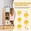 Kids Storage Cabinet with 4 Cubbies & 3 Drawers for Books & Toys