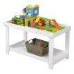 Wooden Kids Activity Table with Storage Shelf and Removable Tabletop-White