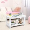 Wooden Kids Activity Table with Storage Shelf and Removable Tabletop-White