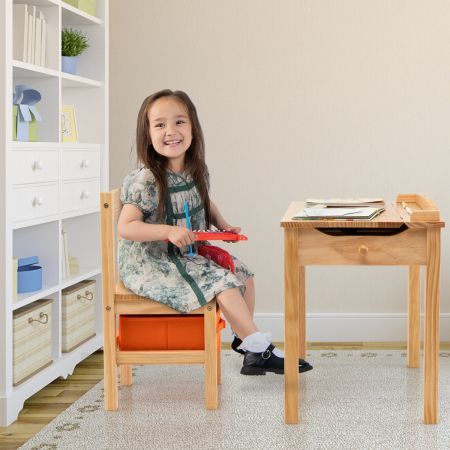 Kids Table and Chair Set with Storage Space for Toddlers