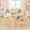 5 Pieces Wooden Kids Table and Chairs for Study & Snack & Play