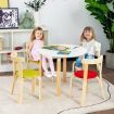 5 Pieces Wooden Kids Table and Chairs for Study & Snack & Play