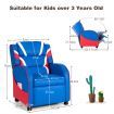 Ergonomic Sofa Lounge Recliner with Adjustable Backrest & Storage Pocket for Kids Blue & Pink