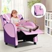 Ergonomic Sofa Lounge Recliner with Adjustable Backrest & Storage Pocket for Kids Blue & Pink